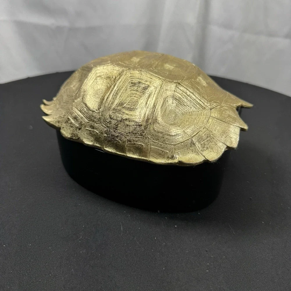 Black & Gold Faux‎ Turtle Shell Storage/Trinket Box